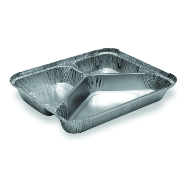 CASEROLA ALUMINIU 3 DISPARTITURI CU CAPAC S-681L 1/10