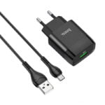 Incarcator de retea Hoco C72Q Glorious + Cablu Micro USB (QC3.0) [Black]