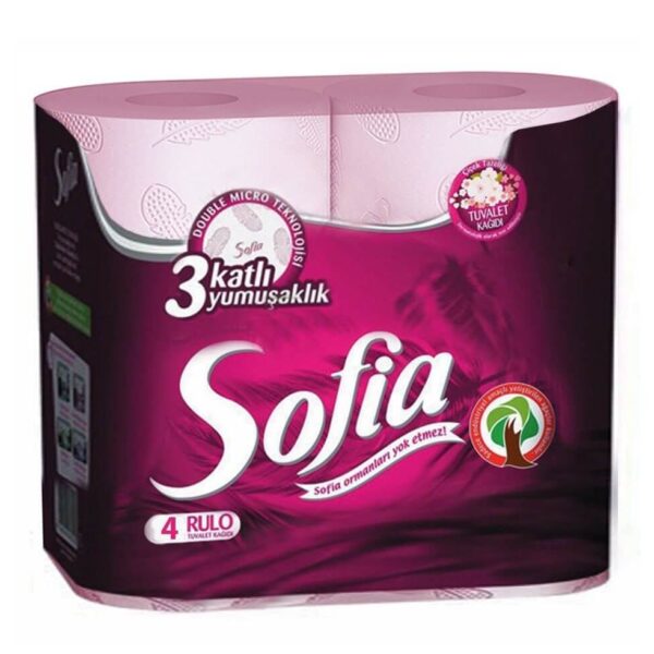 SOFIA HIRTIE IGIENICA 4 ROLE 3 PLIURI 18.2M AROMA ROZ