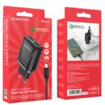Incarcator de retea Borofone BA54A Wide road + Cablu Type-C (QC3.0) [Black] - Image 5