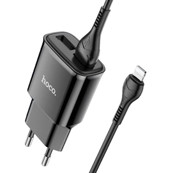 Incarcator de retea Hoco C88A Star round + Cablu Lightning (2.4A) [Black]