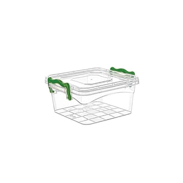 CUTIE PLASTIC PATRATA CU CAPAC LOCK 350ML 1252