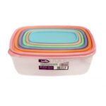 SET CUTIE PLASTIC DREPTUNGHIULARE CU CAPAC 6BUC 1367/S