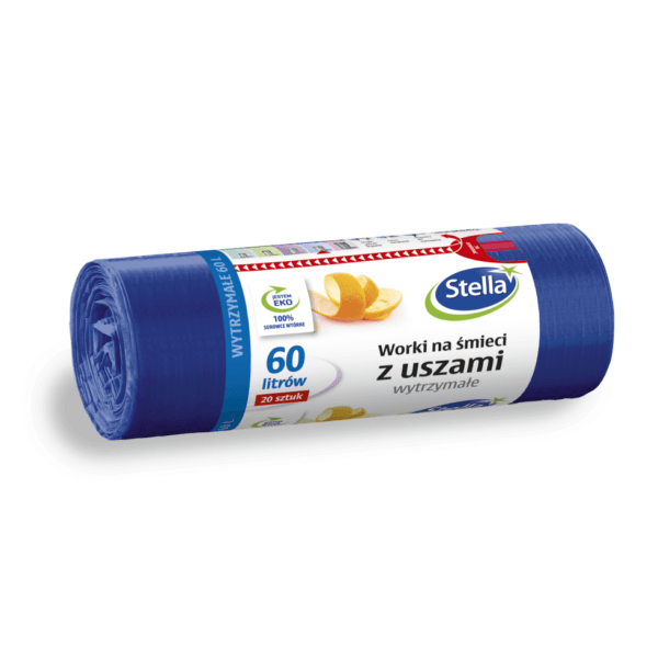 PUNGI P/U GUNOI CU URECHI 60 L 20 BUC. STGB-9725 ALBASTRE