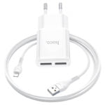 Incarcator de retea Hoco C88A Star round + Cablu Lightning (2.4A) [White] - Image 4