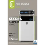 Acumulator extern Cellularline FreePower MANTA 10000, 10000mAh, Alb - imagine 3