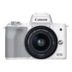 Aparat Foto Mirrorless Canon EOS M50 Mark II, White + EF-M 15-45 IS, Alb