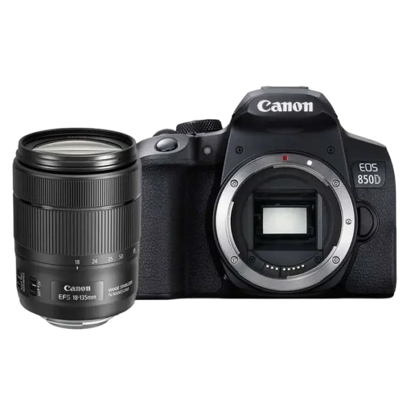 Aparat foto DSLR Canon EOS 850D + EF-S 18-135 IS, Negru