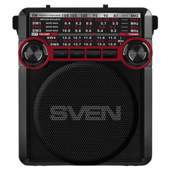 Radio portabil SVEN SRP-355, Negru/Rosu