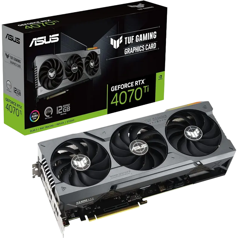 09ffc0fa-d8e0-4aea-82d6-b7f69f1fa457.webp Placă Video ASUS TUF-RTX4070TI-O12G-GAMING, 12GB GDDR6X 192bit (TUF-RTX4070TI-O12G-GAMING) - Image 1