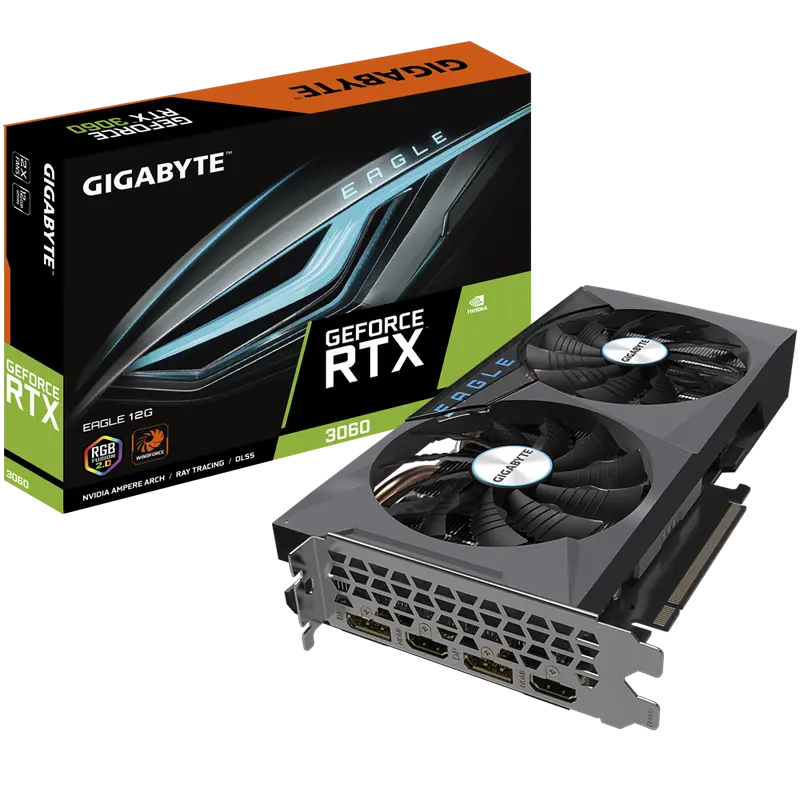 119e12a1-95cb-4e56-a871-3ef284463fec.webp Placă Video Gigabyte GV-N3060EAGLE-12GD, 12GB GDDR6 192bit - Image 1