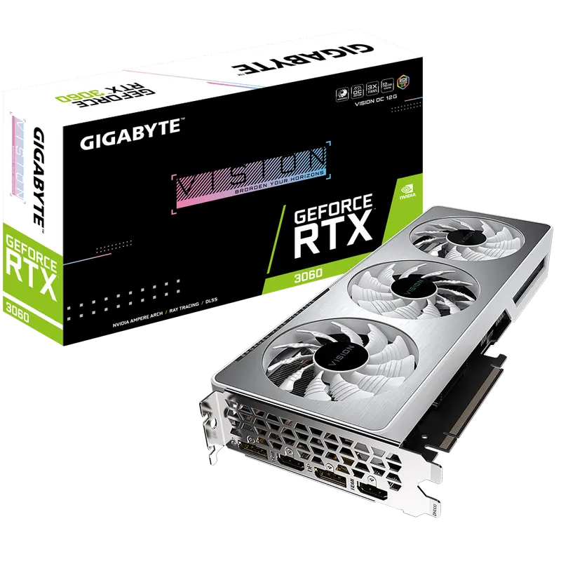 24343ddc-a4dd-44bd-a566-4c883a1714f0.webp Placă Video Gigabyte GV-N3060VISION OC-12GD, 12GB GDDR6 192bit - Image 1