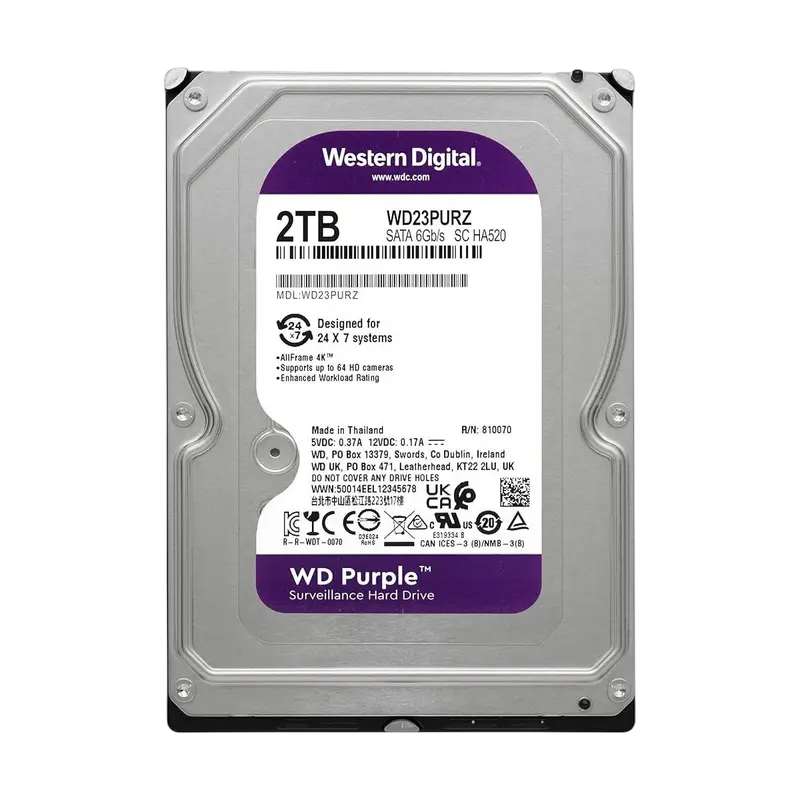 3bcf94f7-4037-417c-8fe9-073c9268cd36.webp Unitate HDD Western Digital WD Purple, 3.5″, 2 TB - Image 1