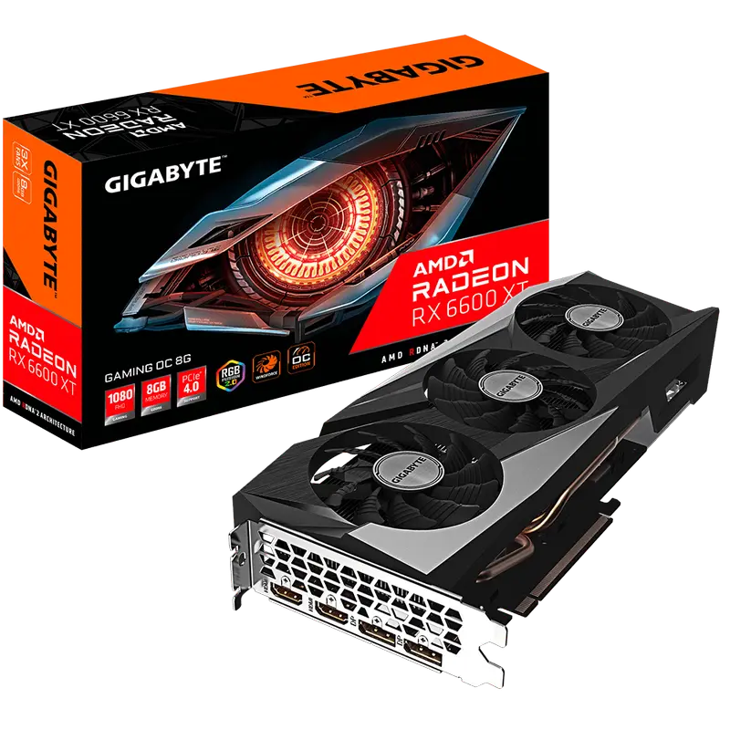 4e3e91df-f4eb-4b67-8903-ac176b807e08.webp Placă Video Gigabyte GV-R66XTGAMING OC-8GD, 8GB GDDR6 128bit - Image 1