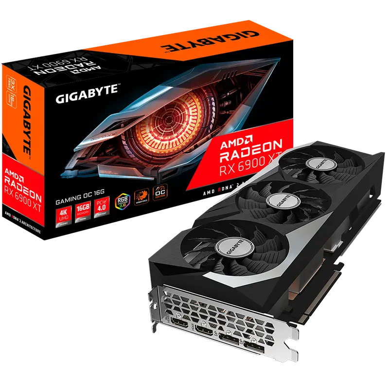 5d00872f-4a83-49c6-a7a1-ea668b7335d2.webp Placă Video Gigabyte GV-R69XTGAMING OC-16GD, 16GB GDDR6 256bit - Image 1