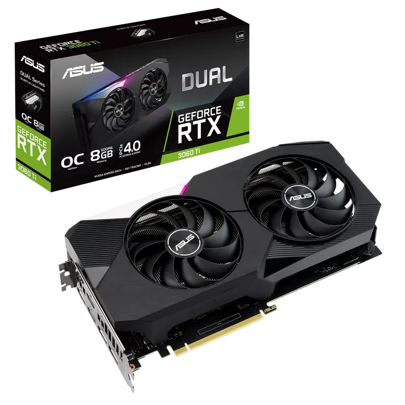 9ae8f8ac-4b4f-4f88-b51e-faae791d3e74.webp Placă Video ASUS DUAL-RTX3060TI-O8G-V2, 8GB GDDR6 256bit - Image 1