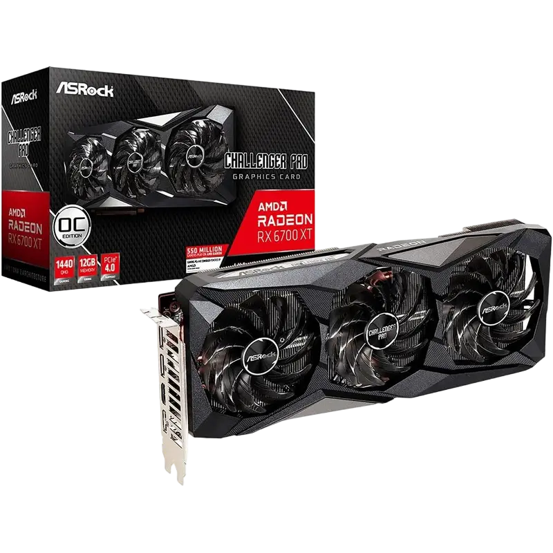 acf9e634-f15d-4fd6-80ab-e216b3153505.webp Placă Video ASRock Radeon RX 6700 XT Challenger Pro 12G OC, 12GB GDDR6 192bit - Image 1