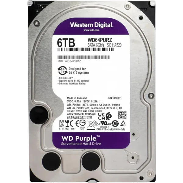 Unitate HDD Western Digital WD Purple, 3.5″, 6 TB