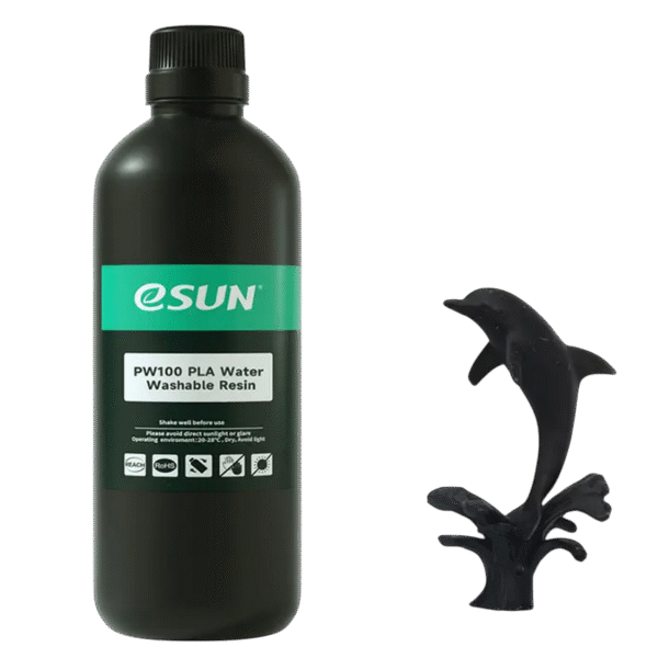 Fotopolimer pentru imprimare 3D  ESUN PW100 PLA Water Washable Resin, 0.5 kg, Negru
