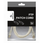 1 m, FTP Patch Cord  Gray  PP22-1M, Cat.5E, Cablexpert, molded strain relief 50u" plugs - imagine 2