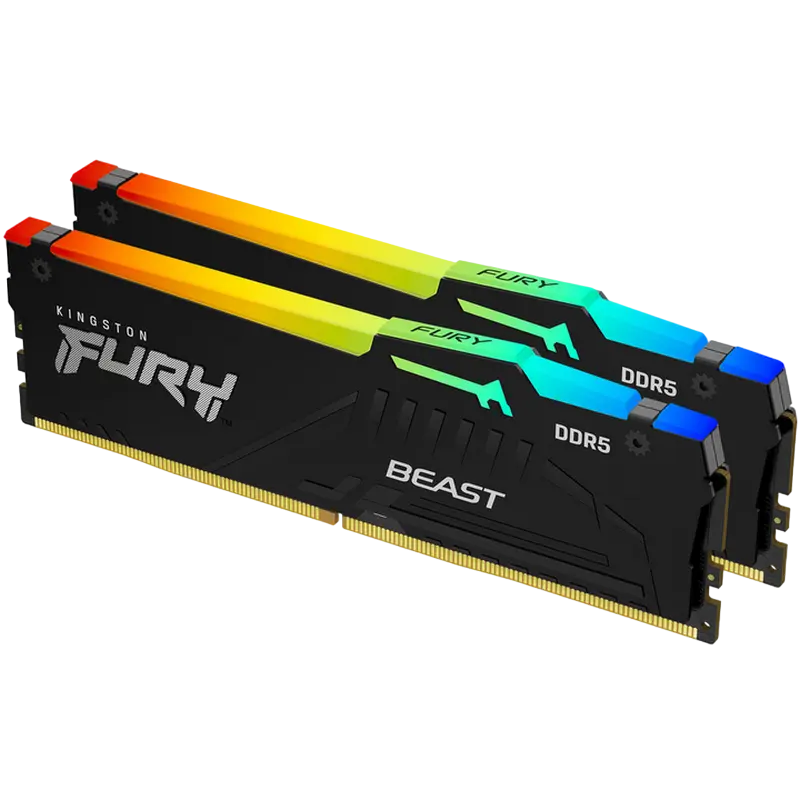020f6042-5bc6-4849-9eba-4bfc0e1d42fa Memorie RAM Kingston FURY Beast RGB, DDR5 SDRAM, 5600 MHz, 16GB, KF556C36BBEAK2-16 - Image 1