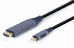 Cablu Video Cablexpert CC-USB3C-HDMI-01-6, USB Type-C (M) - HDMI (F), 1,8m, Negru - imagine 4