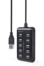 Adaptor Hub Gembird UHB-U2P10P-01, Negru - imagine 3