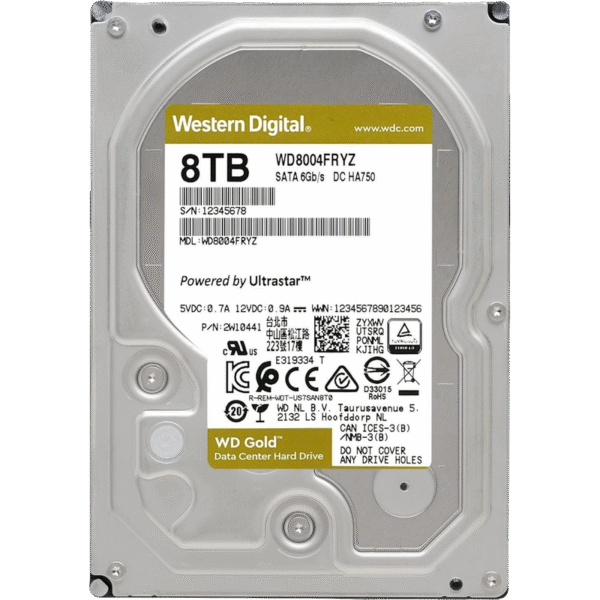 3.5" HDD  8.0TB-SATA-256MB Western Digital "Gold (WD8004FRYZ)", Enterprise, CMR