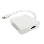 Convertor Video APC Electronic APC-531023, MiniDP (M) - HDMI (F) / DisplayPort (F) / DVI-D (F), 0,15m, Alb
