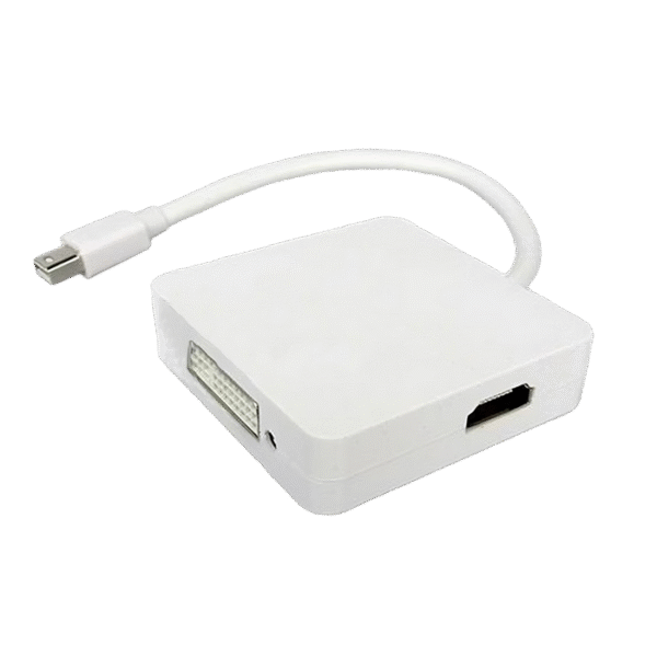 Convertor Video APC Electronic APC-531023, MiniDP (M) - HDMI (F) / DisplayPort (F) / DVI-D (F), 0,15m, Alb