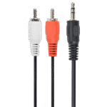 Cablu audio Cablexpert CCA-458-5M, 3.5mm 3-pin (M) - 2x RCA (M), 5m, Negru