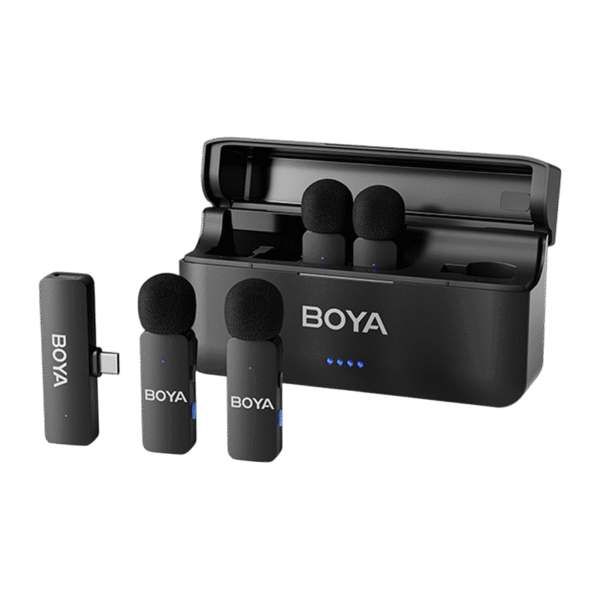 Microfon portabil pentru înregistrare vocală Boya BY-V4 + 4VU, Fără fir, Negru