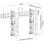 Suport fixat pe perete Reflecta PLANO Video Wall 60-6040, Negru - imagine 12