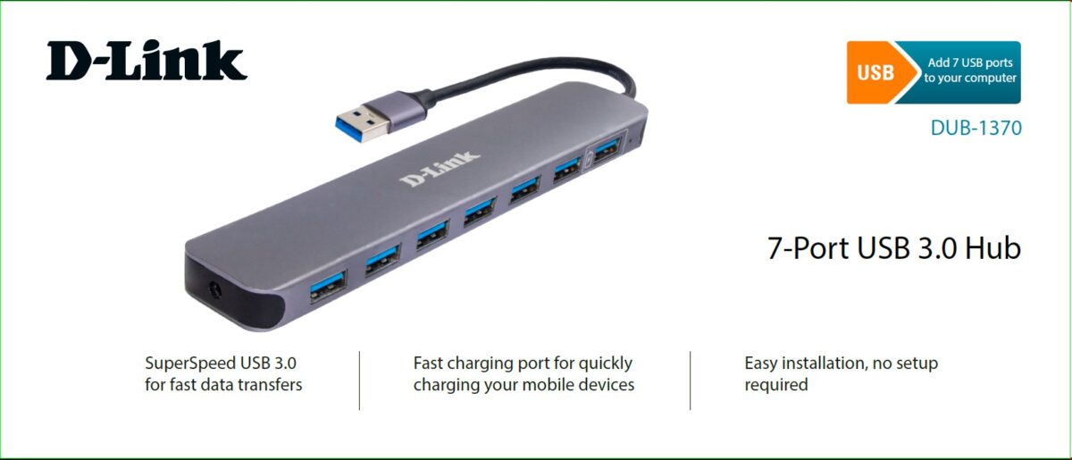 Adaptor Hub D-Link DUB-1370/B2A, Gri - imagine 2