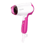 Uscător de păr compact Philips DryCare Essential BHD003/00, 1400 W, Alb | Roz