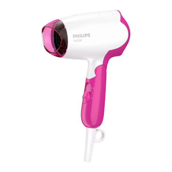 Uscător de păr compact Philips DryCare Essential BHD003/00, 1400 W, Alb | Roz