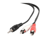 Cablu audio Cablexpert CCA-458-5M, 3.5mm 3-pin (M) - 2x RCA (M), 5m, Negru - imagine 2