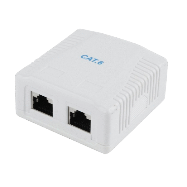 Priză pentru montare pe perete Cablexpert NCAC-2F6-01, Alb