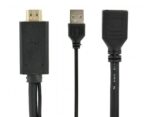 Adaptor Video Cablexpert A-HDMIM-DPF-01, HDMI (M) - DisplayPort, USB Type-A, 0,1m, Negru - imagine 4