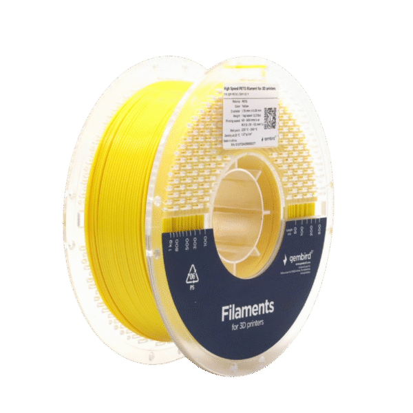 Filament pentru imprimantă 3D Gembird 3DP-PETG1.75HY-01-Y, PETG, Galben , 1.75 mm, 1kg