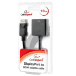 Adaptor Video Cablexpert AB-DPM-HDMIF-002, DisplayPort (M) - HDMI (F), 0,1m, Negru - imagine 2