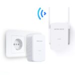 Wi-Fi + Powerline adapter MERCUSYS MP510 KIT, AV1000, 1000 Mbps, Alb - imagine 14