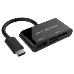 Cititor de carduri Gembird UHB-CR3-02, USB Type-C, Negru