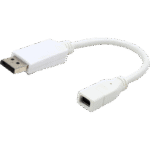 Adaptor Video Cablexpert A-mDPF-DPM-001-W, MiniDP (F) - DisplayPort (M), 0,1m, Alb