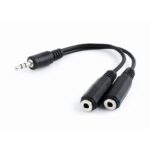 Audio spliter cable 0.1m 3.5mm 3pin plug to 3.5 mm stereo + mic sockets, Cablexpert CCA-415-0.1M - imagine 4