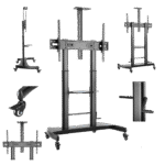 Suport pentru TV pe picior Gembird TVS-100T-02, Negru - Image 11