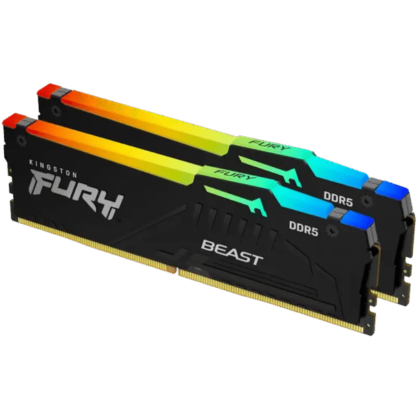 Memorie RAM Kingston FURY Beast RGB, DDR5 SDRAM, 5600 MHz, 128GB, KF556C36BBEAK2-128