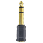 Audio Adaptor Cablexpert A-6.35M-3.5F, 6.35mm 3-pin (M) - 3.5mm 3-pin (F), Negru