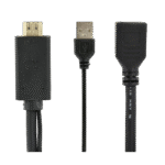 Adaptor Video Cablexpert A-HDMIM-DPF-01, HDMI (M) - DisplayPort, USB Type-A, 0,1m, Negru - imagine 2