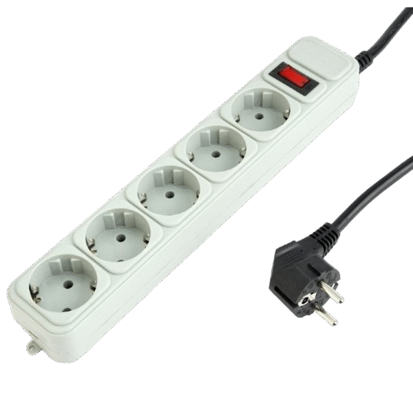 Prelungitor electric Gembird GMB SPG3-B-6C, 5 Prize, 1,8 m, Alb